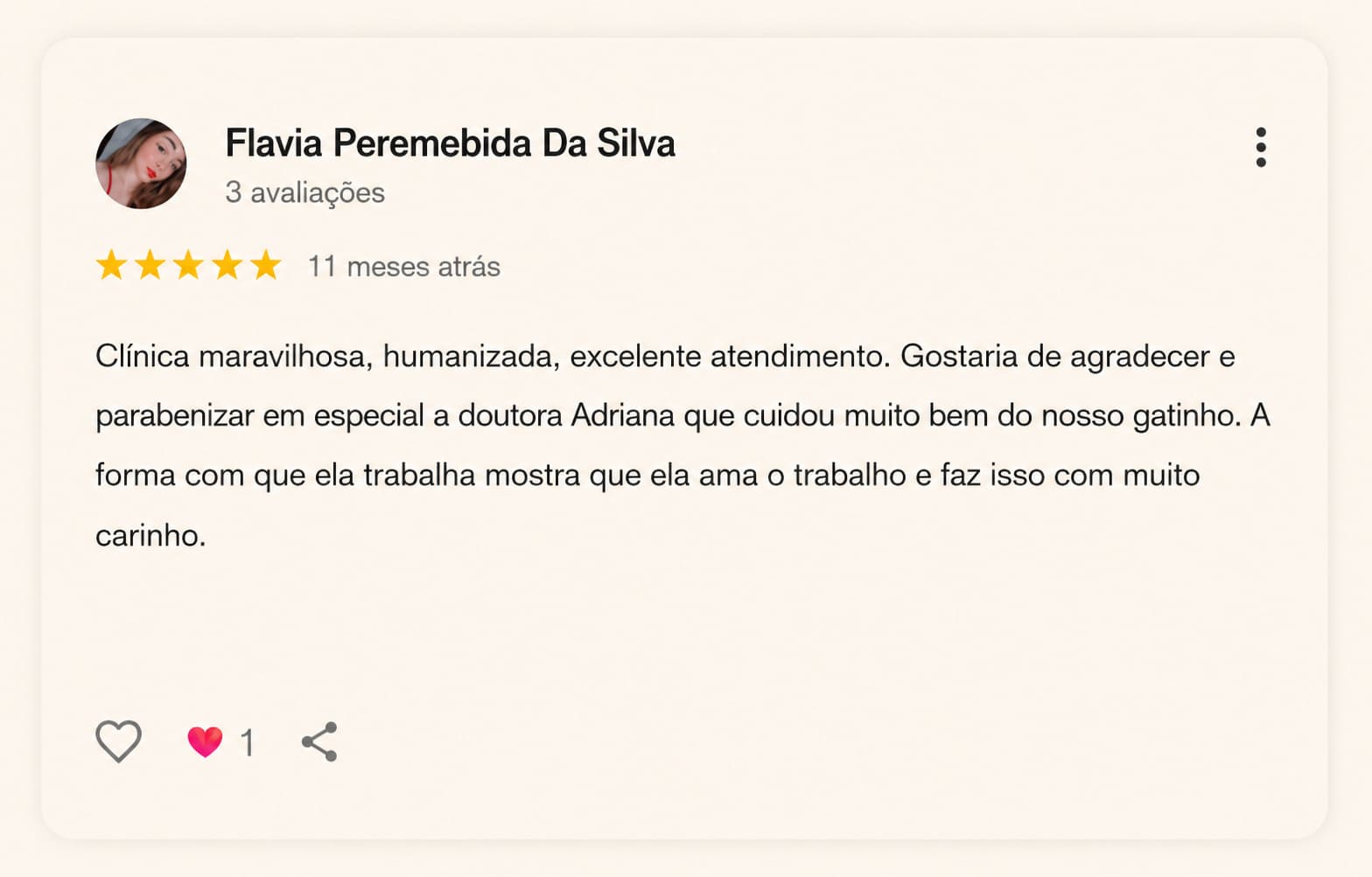 Avaliação 2 — Gato Quilate no Google